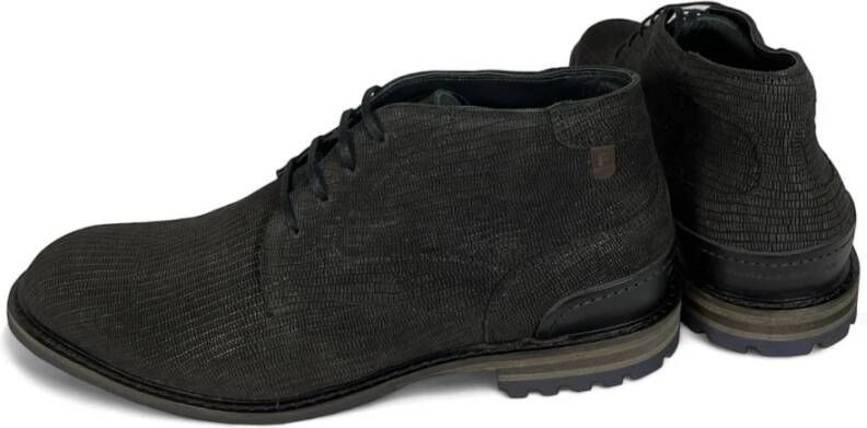 Van Bommel Casual leren schoenen Croco Zwart Black Heren