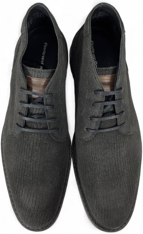 Van Bommel Casual leren schoenen Croco Zwart Black Heren