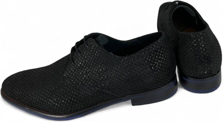 Van Bommel Elegante Business Veterschoenen Reptielpatroon Black Heren