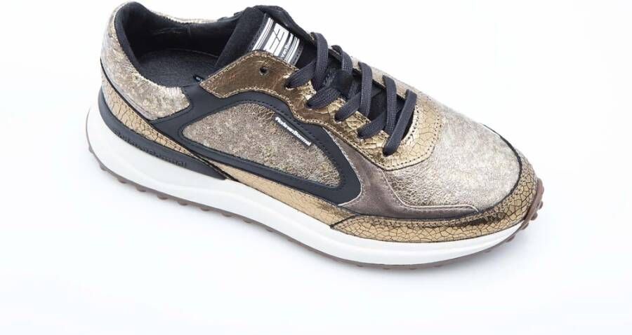 Van Bommel Gouden Lichtgewicht Sneaker met TPU Zool Yellow Dames