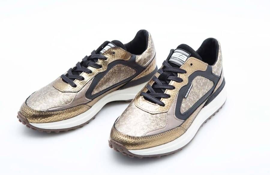 Van Bommel Gouden Lichtgewicht Sneaker met TPU Zool Yellow Dames