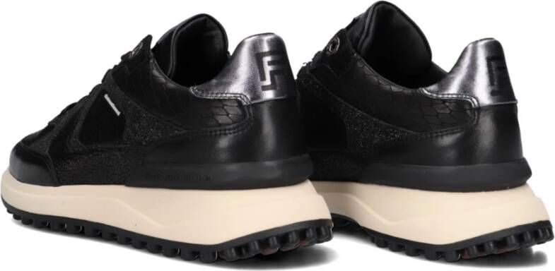 Floris van Bommel Zwarte lage sneakers met uniek design Black Dames