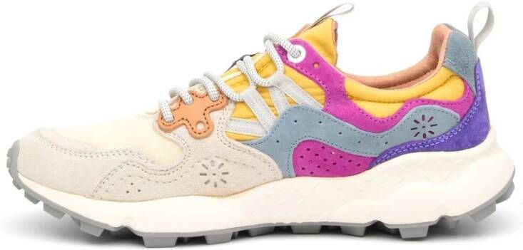 Flower Mountain Beige Suède en Stoffen Sneakers Multicolor Dames