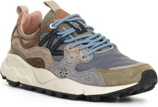 Flower Mountain Blauw Groen en Beige Sneakers Blue Heren