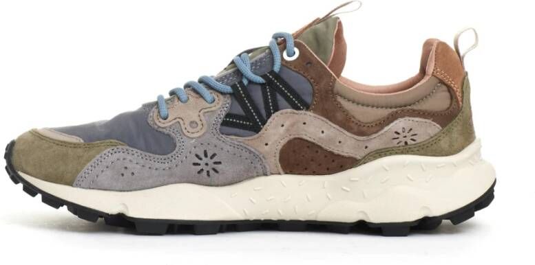 Flower Mountain Blauw Groen en Beige Sneakers Blue Heren