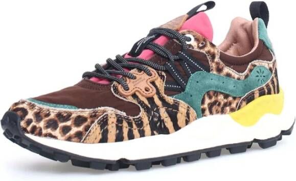 Flower Mountain Bruine Suède Sneakers met Kurken Binnenzool Multicolor Dames