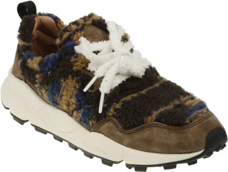 Flower Mountain Bruine Teddy Fur Sneaker Multicolor Dames