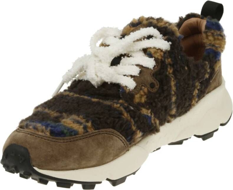 Flower Mountain Bruine Teddy Fur Sneaker Multicolor Dames