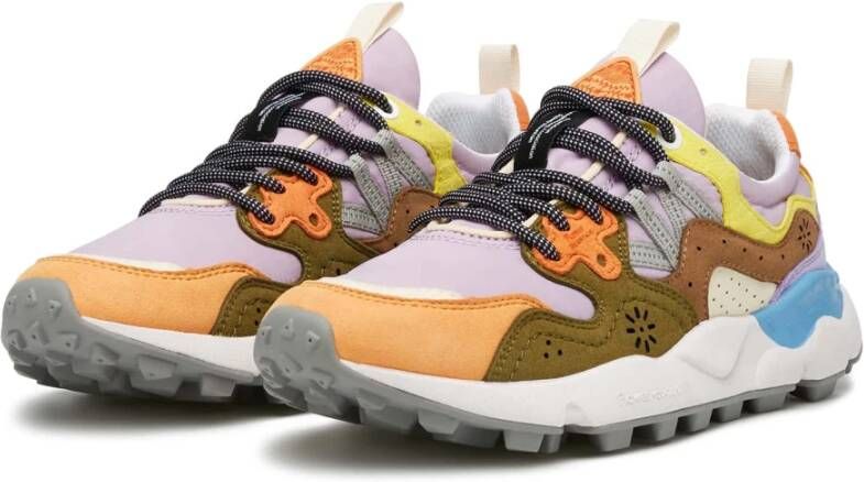 Flower Mountain Faux leather and technical fabric sneakers Yamano 3 Woman Kaiso Purple Dames