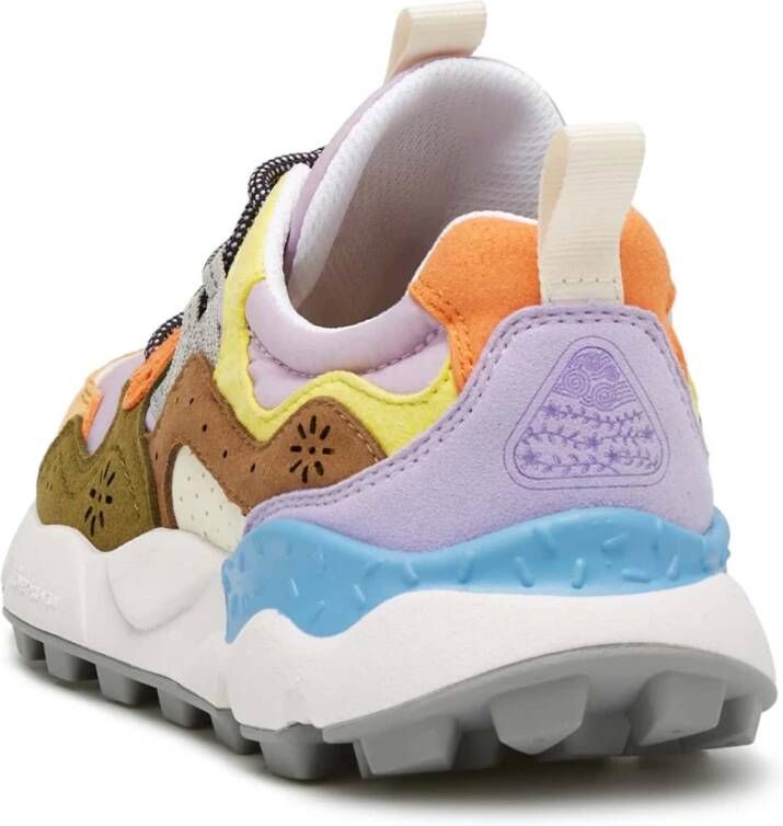 Flower Mountain Faux leather and technical fabric sneakers Yamano 3 Woman Kaiso Purple Dames