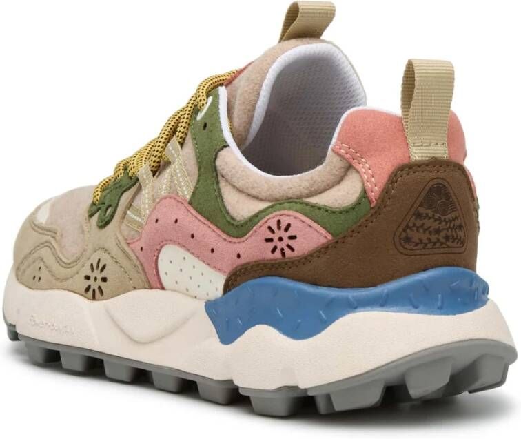 Flower Mountain Faux suede and technical fabric high-top sneakers Yamano 3 Woman Kaiso Multicolor Dames