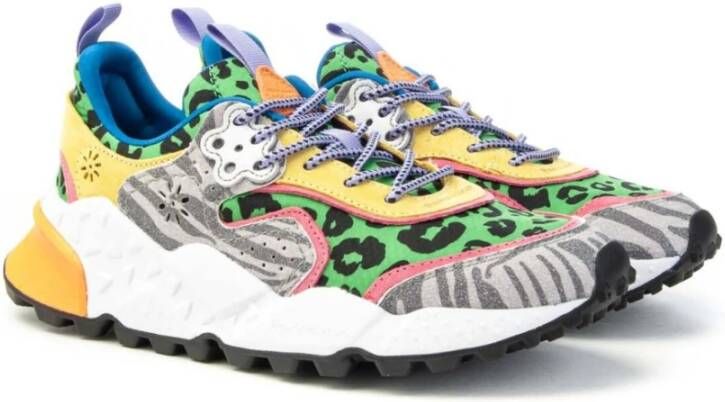 Flower Mountain Gedrukte Suède Sneakers met Kurken Binnenzool Multicolor Dames