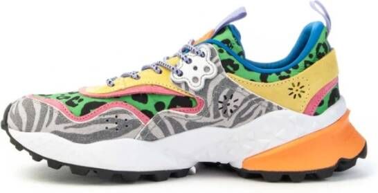 Flower Mountain Gedrukte Suède Sneakers met Kurken Binnenzool Multicolor Dames