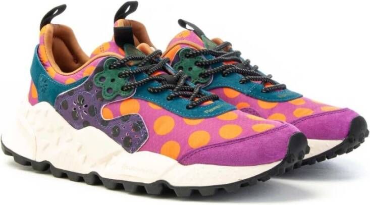 Flower Mountain Gedrukte Suède Sneakers met Kurken Binnenzool Multicolor Dames