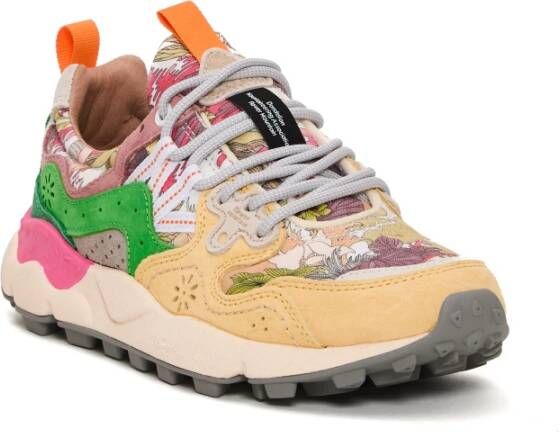 Flower Mountain Gele sneakers met bloemenstof Multicolor Dames