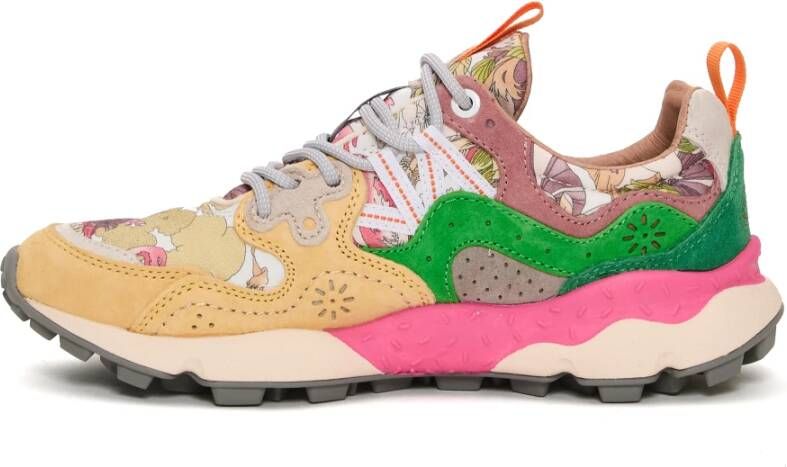 Flower Mountain Gele sneakers met bloemenstof Multicolor Dames