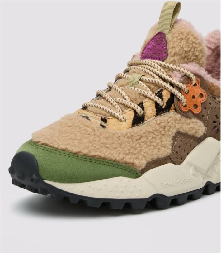 Flower Mountain Kleurrijke Shearling Sneakers met Kurken Binnenzool Multicolor Dames