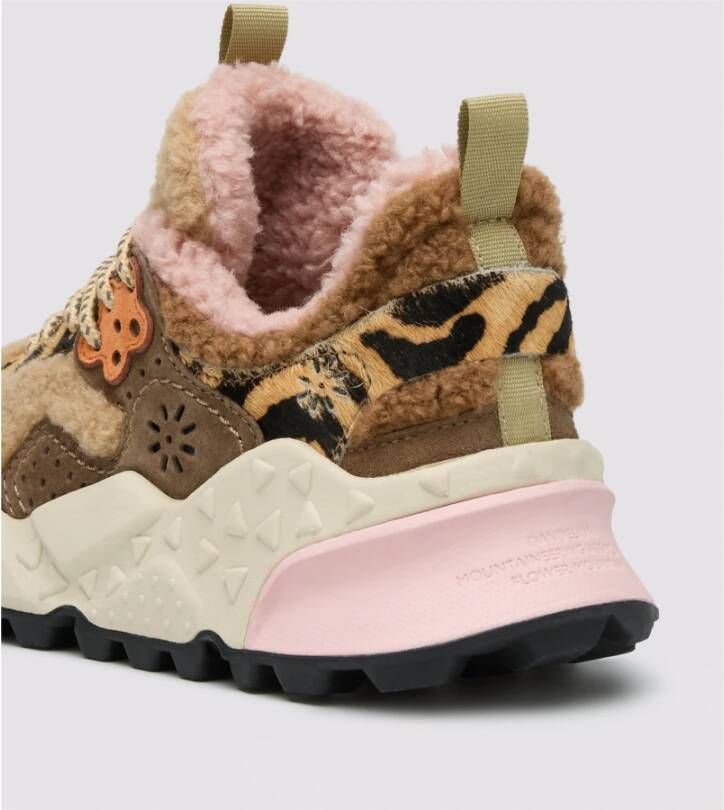 Flower Mountain Kleurrijke Shearling Sneakers met Kurken Binnenzool Multicolor Dames