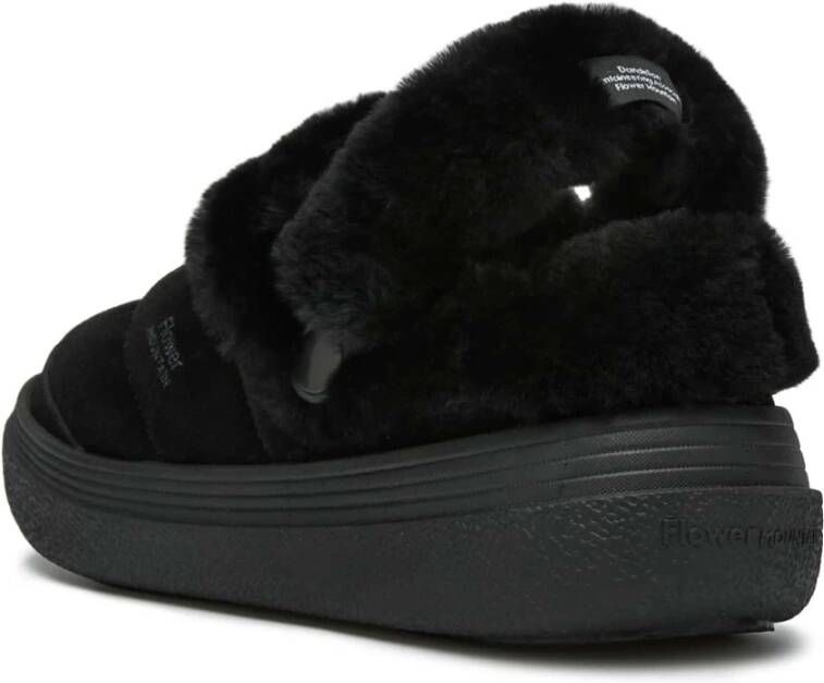 Flower Mountain Leather and wool sneakers Fami Slipper Woman Black Dames