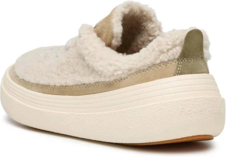 Flower Mountain Leather and wool sneakers Fami UNI Beige Dames