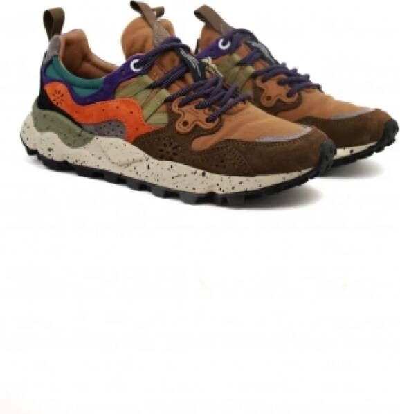 Flower Mountain Multicolor Suède en Stoffen Sneakers Brown Heren