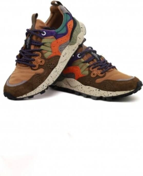 Flower Mountain Multicolor Suède en Stoffen Sneakers Brown Heren