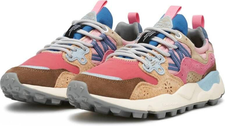 Flower Mountain Multikleur Sneakers voor Buitenavonturen Pink Dames