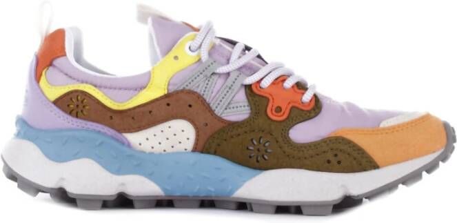 Flower Mountain Rode Suède Logo Sneakers Multicolor Dames