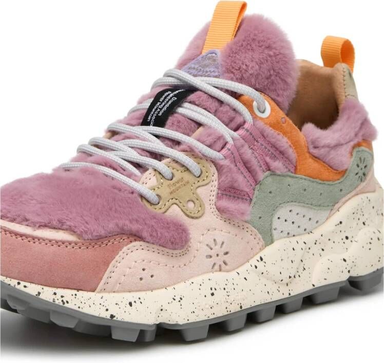 Flower Mountain Shearling and wool sneakers Yamano 3 Woman Pink Dames