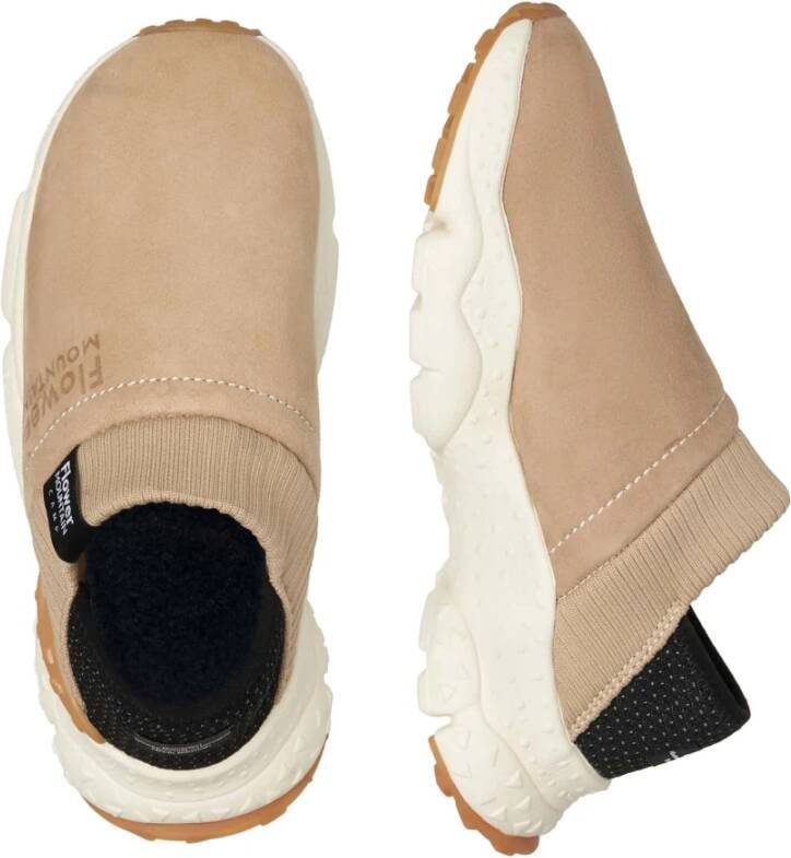 Flower Mountain Slip on suede and fabric sneakers Camp UNI Beige Unisex