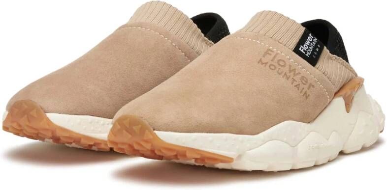 Flower Mountain Slip on suede and fabric sneakers Camp UNI Beige Unisex