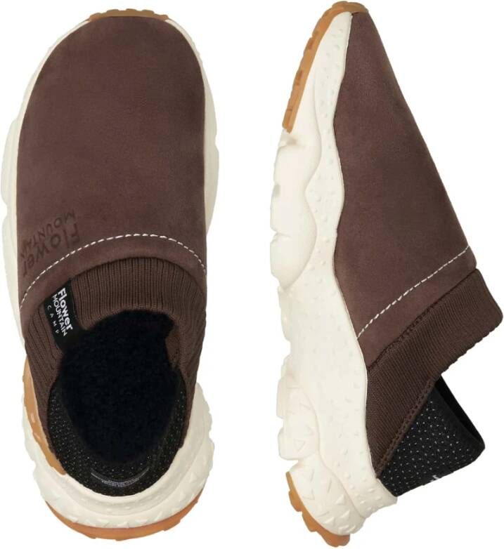 Flower Mountain Slip on suede and fabric sneakers Camp UNI Brown Unisex