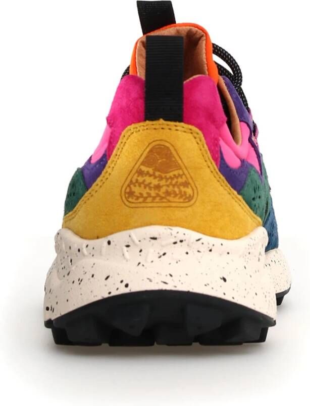 Flower Mountain Sneakers van suède en gewaxt technisch materiaal met kurken inlegzool Multicolor Dames