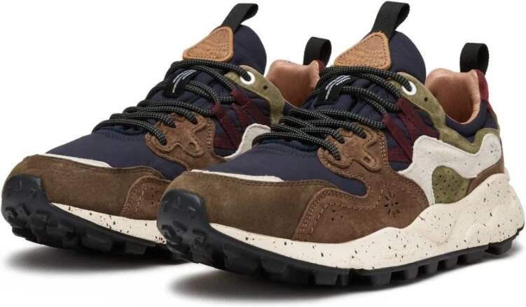 Flower Mountain Stijlvolle Sneakers voor Mannen en Vrouwen Brown Heren