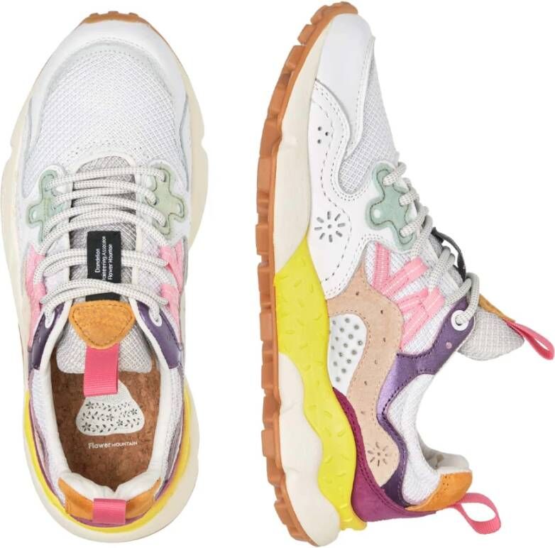 Flower Mountain Suede and fabric sneakers Yamano 3 Woman White Dames