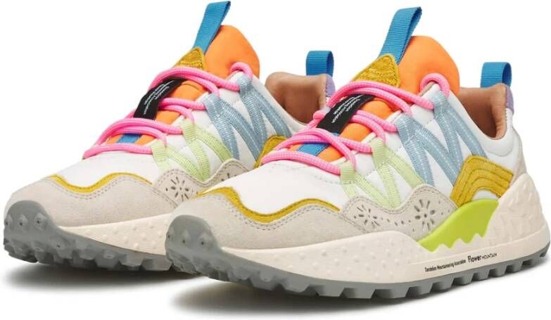 Flower Mountain Suede and technical fabric sneakers Washi Woman Multicolor Dames