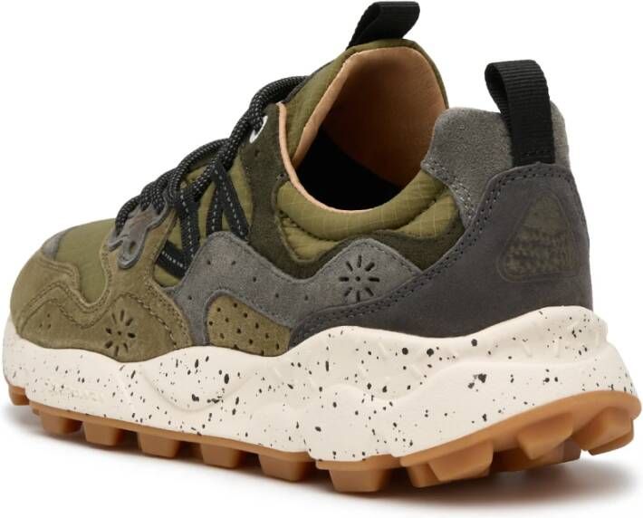 Flower Mountain Suede and technical fabric sneakers Yamano 3 UNI Green Unisex