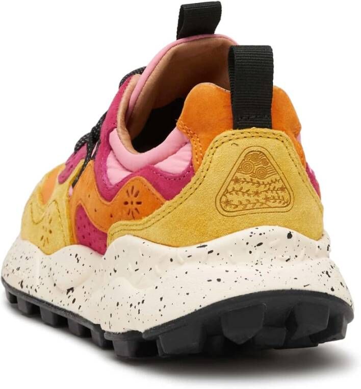 Flower Mountain Suede and technical fabric sneakers Yamano 3 Woman Orange Dames