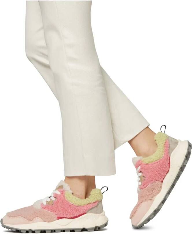 Flower Mountain Synthetic and suede sneakers Pampas Woman Pink Dames