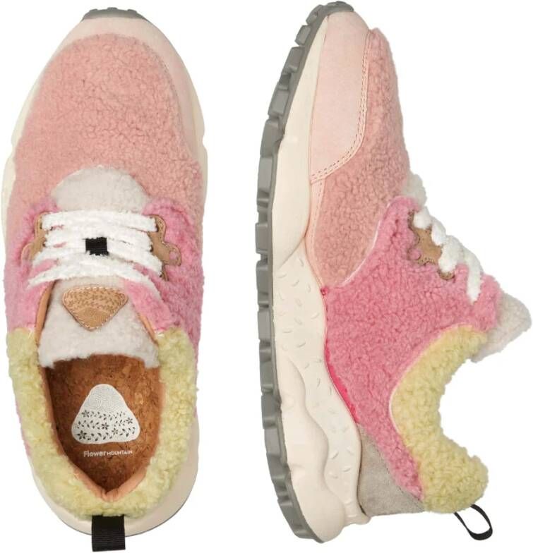 Flower Mountain Synthetic and suede sneakers Pampas Woman Pink Dames