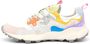 Flower Mountain Witte stoffen sneakers met roze details Multicolor Dames - Thumbnail 3