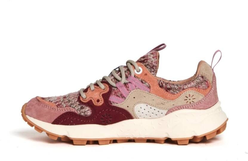 Flower Mountain Wollen sneakers in roze en burgundy Pink Dames