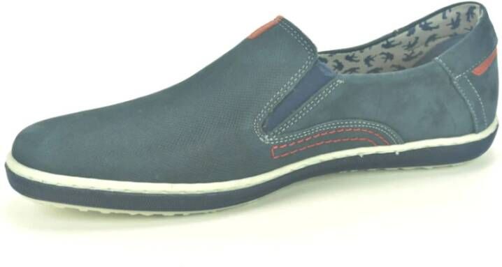 Fluchos Blauw Nubuck Print Casual Schoenen Blue Heren