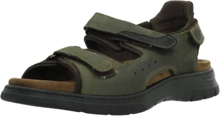 Fluchos Velcro Platte Sandalen voor Mannen Green Heren