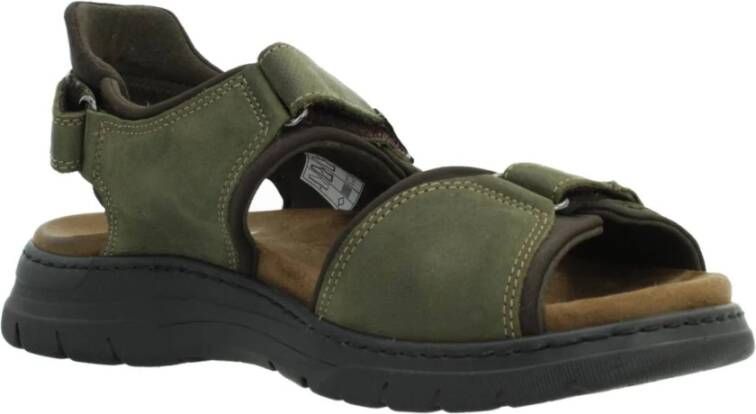Fluchos Velcro Platte Sandalen voor Mannen Green Heren