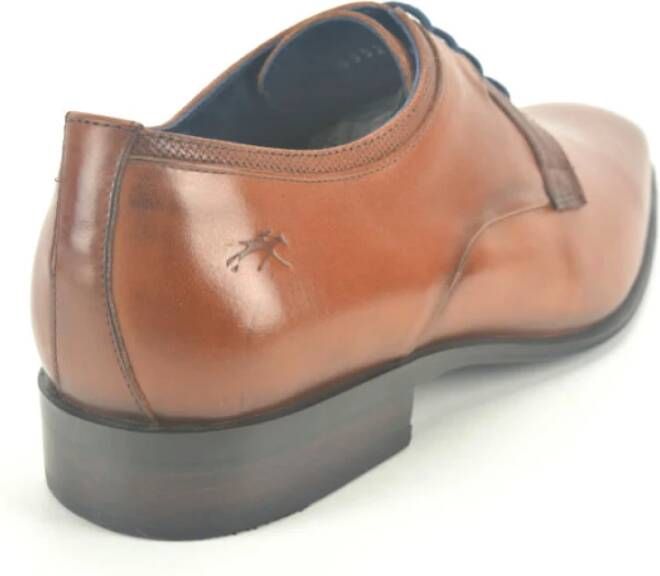 Fluchos Stijlvolle Cognac Print Geklede Schoenen Brown Heren