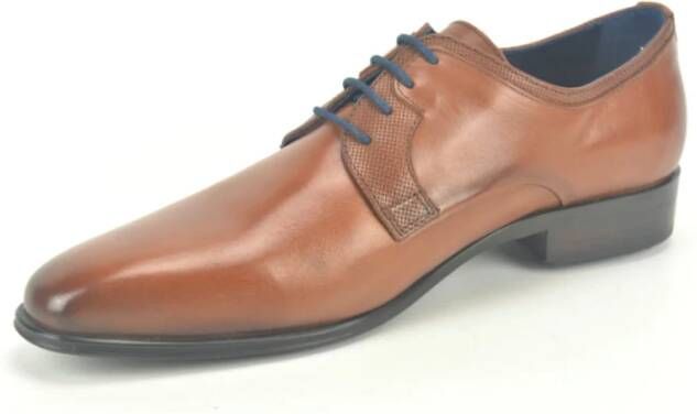 Fluchos Stijlvolle Cognac Print Geklede Schoenen Brown Heren