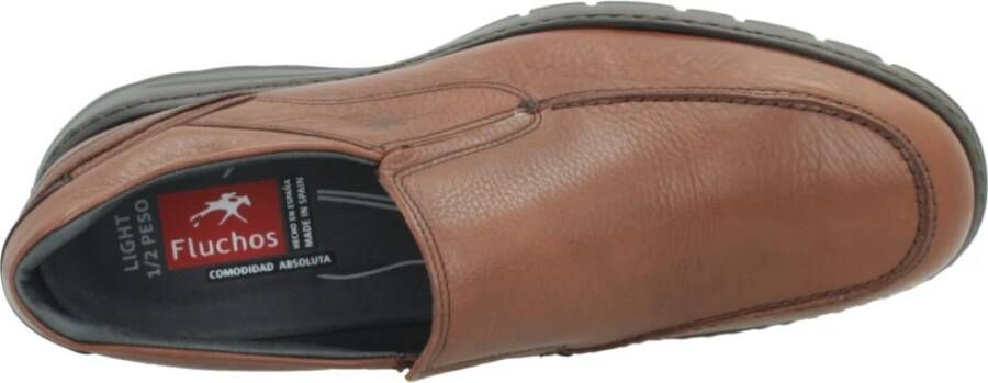 Fluchos Stijlvolle Loafers met Zijrubbers Brown Heren