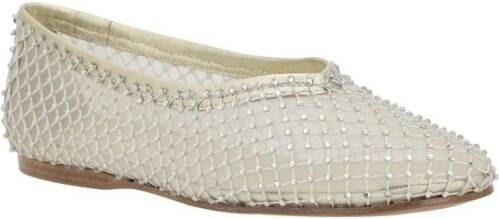 Forte Mesh Strass Ballerinas White Dames