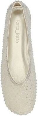 Forte Mesh Strass Ballerinas White Dames